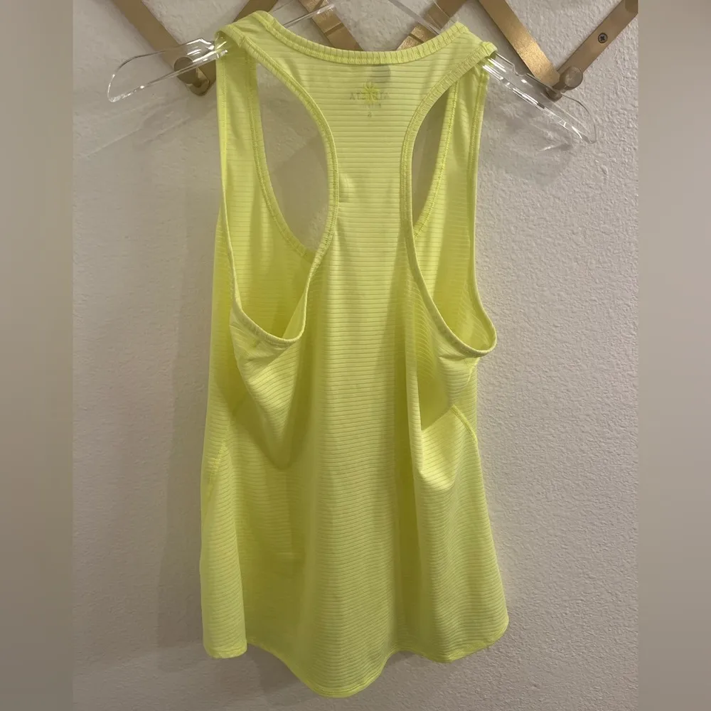 Athleta Shadow Stripe Chi Tank Highlighter Yellow Size Small - Image 3