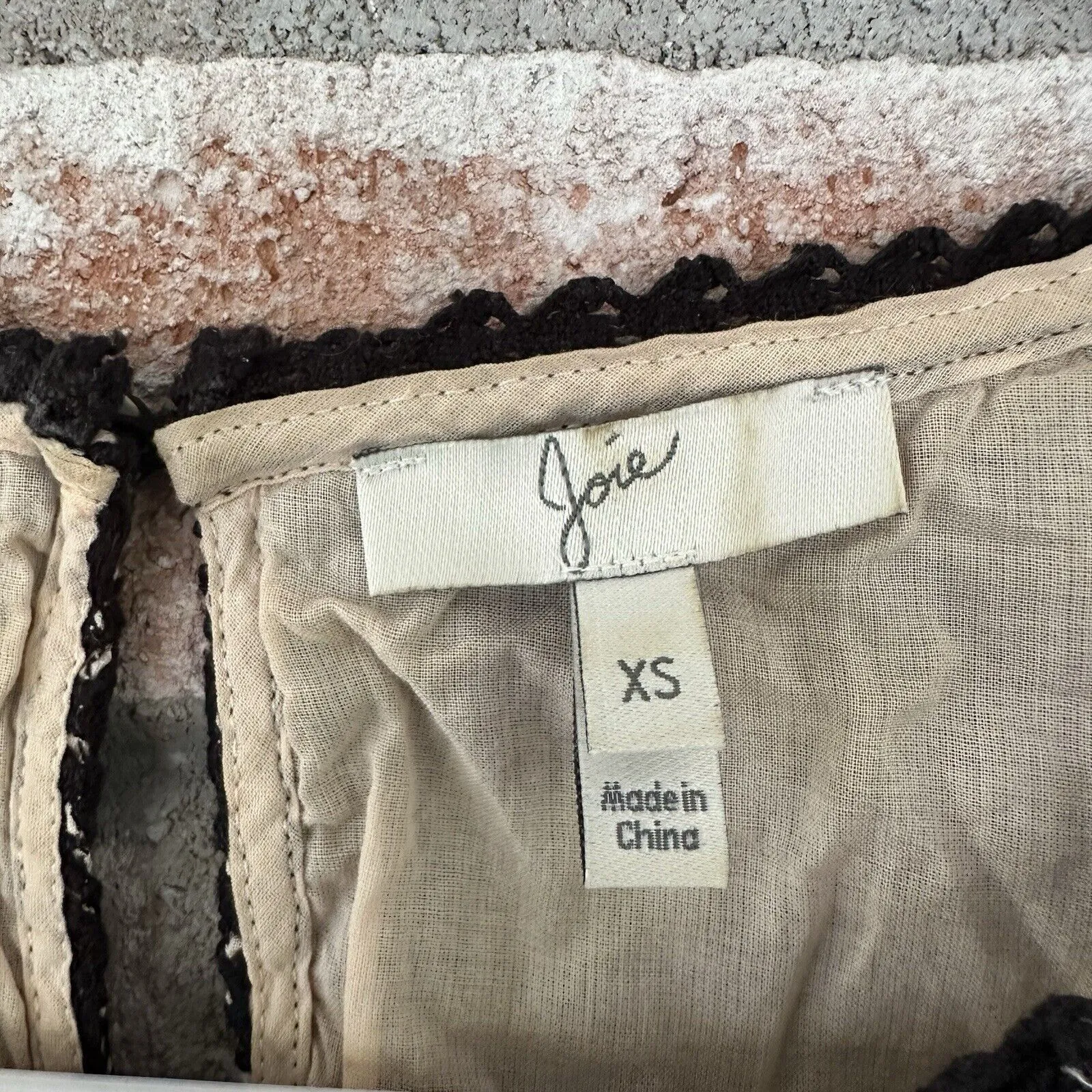 Joie Bria Sleeveless Lace Tank Top XS Black Nude - Image 6