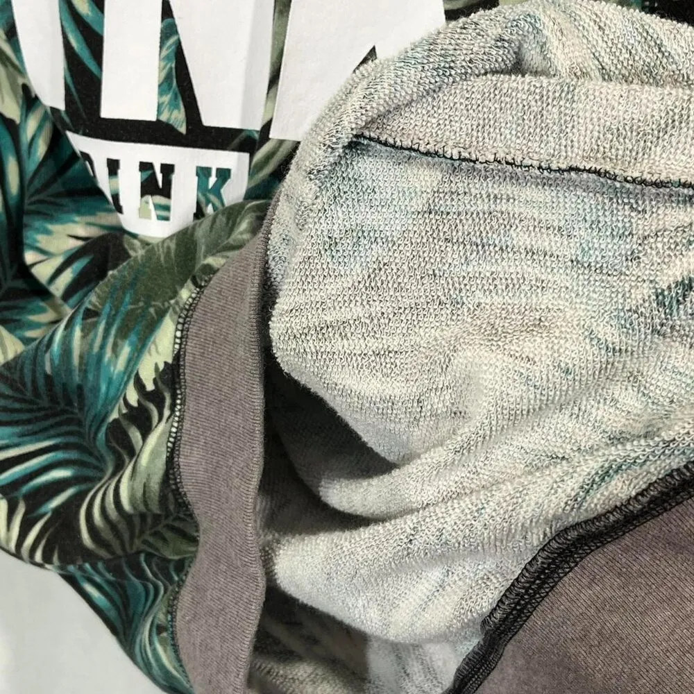 VICTORIAS SECRET PINK LIMITED EDITION TROPICAL PALM OVERSIZE "PINK"SWEATSHIRT XS - Image 4