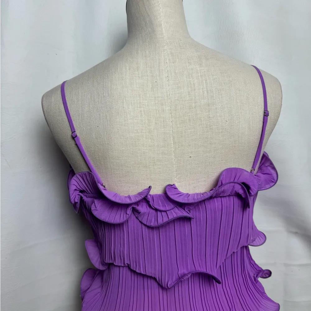 Lush Ruffle Sleeveless Women's tube Tunic lavender 
Spaghetti Strap Small NWT - Image 5