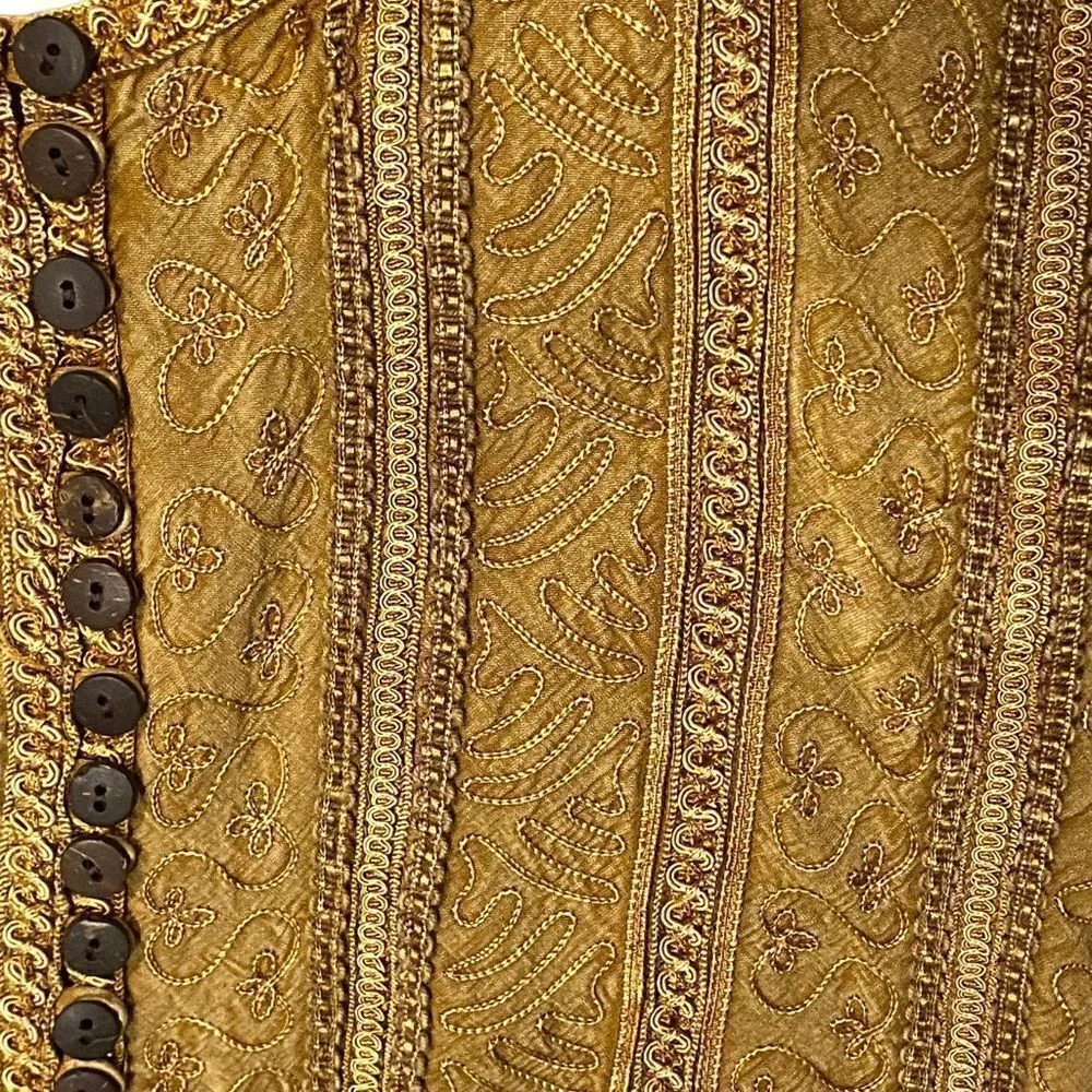 Vintage Handkerchief Netted Button Down Embroidered Boho Blouse - Image 7