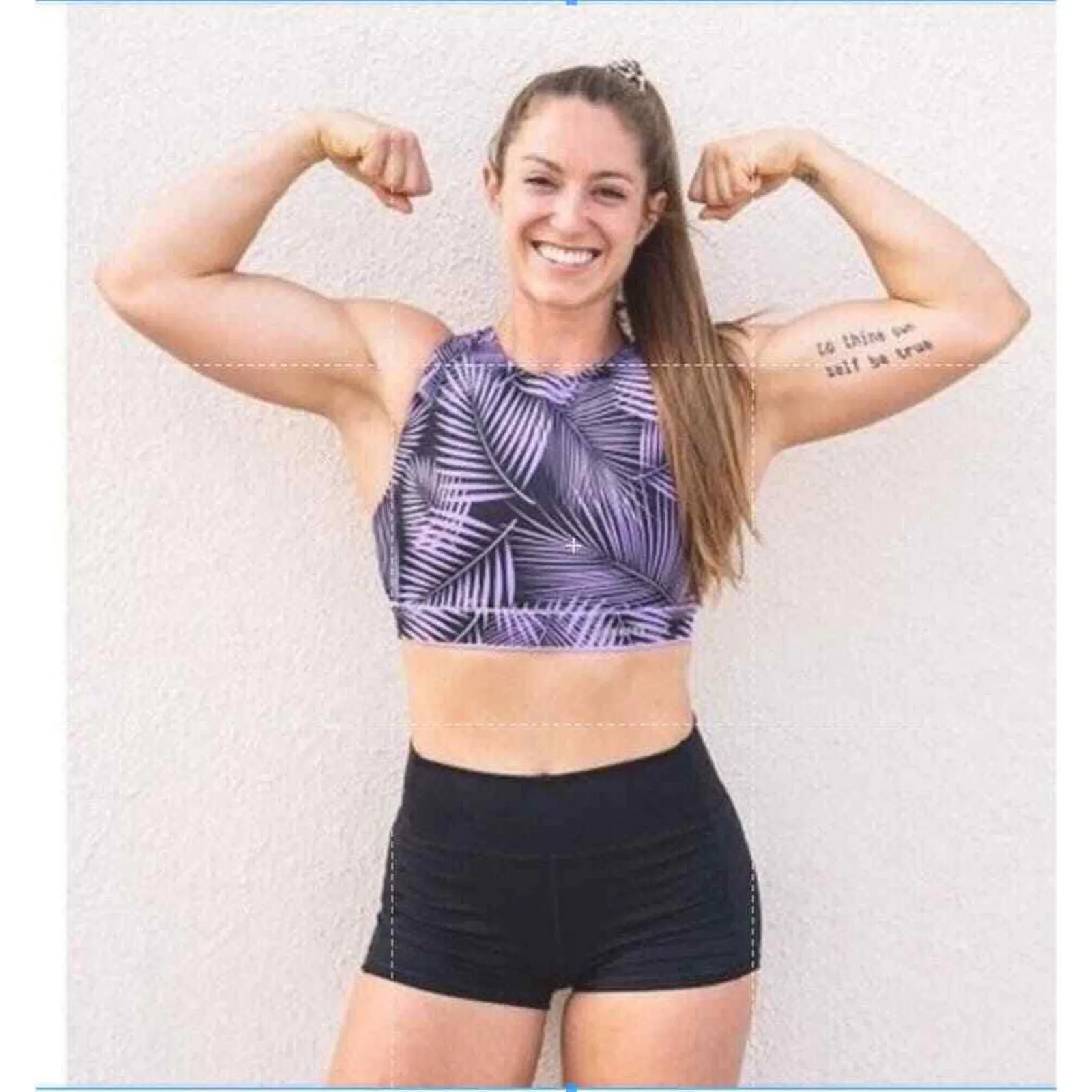 Chestee Barbella Ella 2 in 1 Reversible Bra Purple Black Palm Leaf Print Size 12 Size M - Image 5