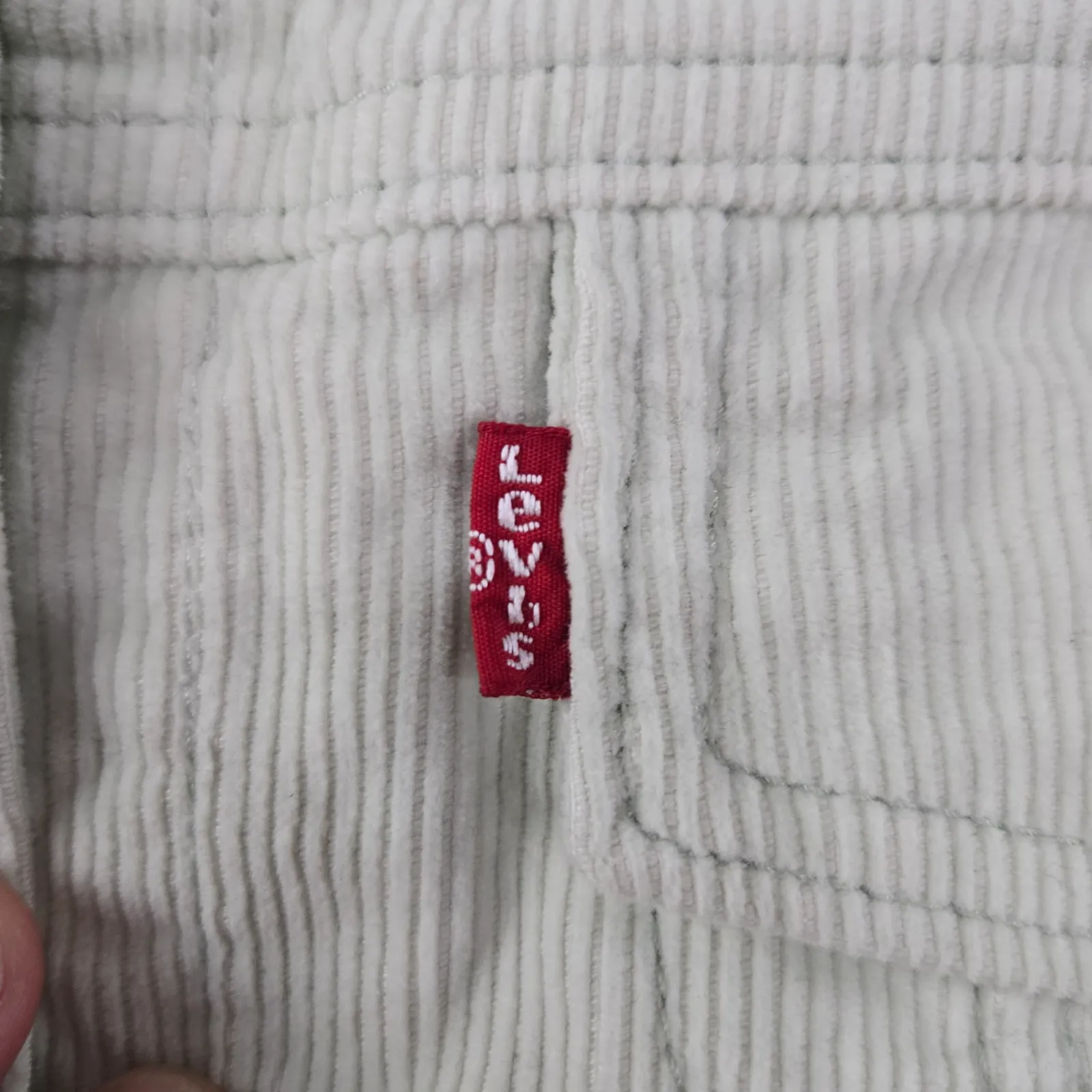 Levi’s Baby Baggy Crop Corduroy Sherpa Trucker Jacket Meadow Mist Green Size 2X - Image 4