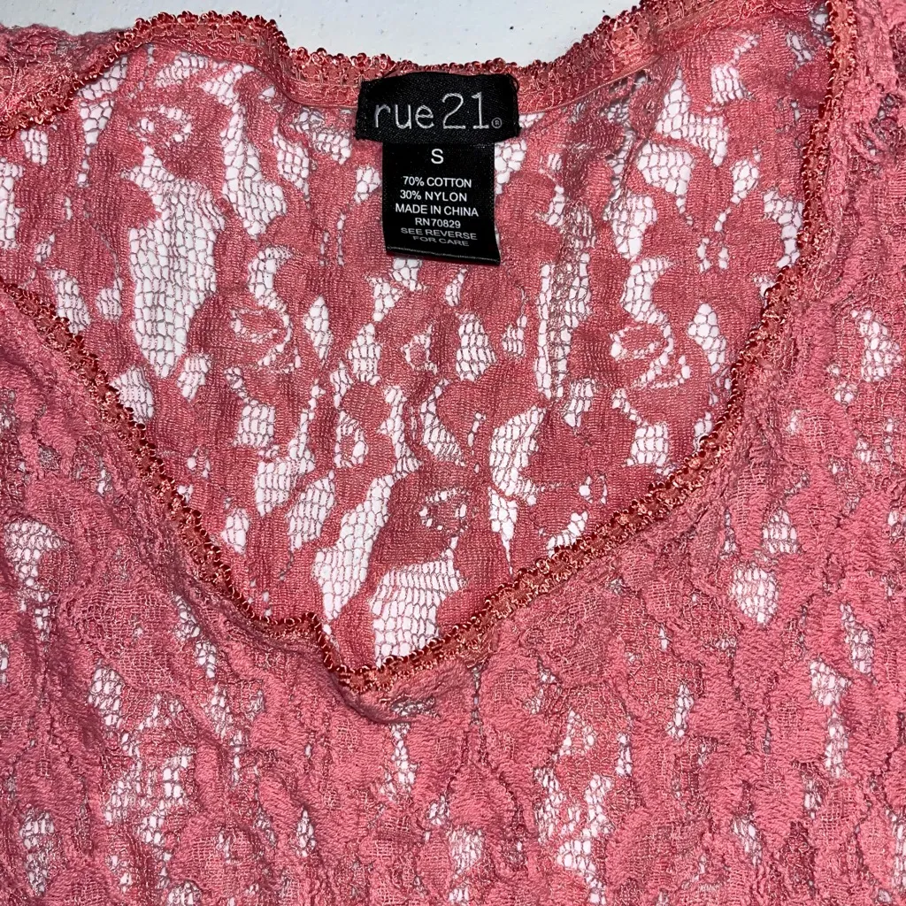 💙 Rue 21 Sheer Lace Top - Image 5