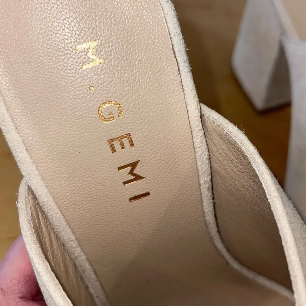 M. Gemi Womens The Noto Suede Slip On Block Heel Mule Sandals Cream Size (38) 7. - Image 6