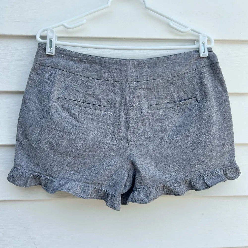 Loft  Gray High Waist Ruffle Hem Shorts - Image 4