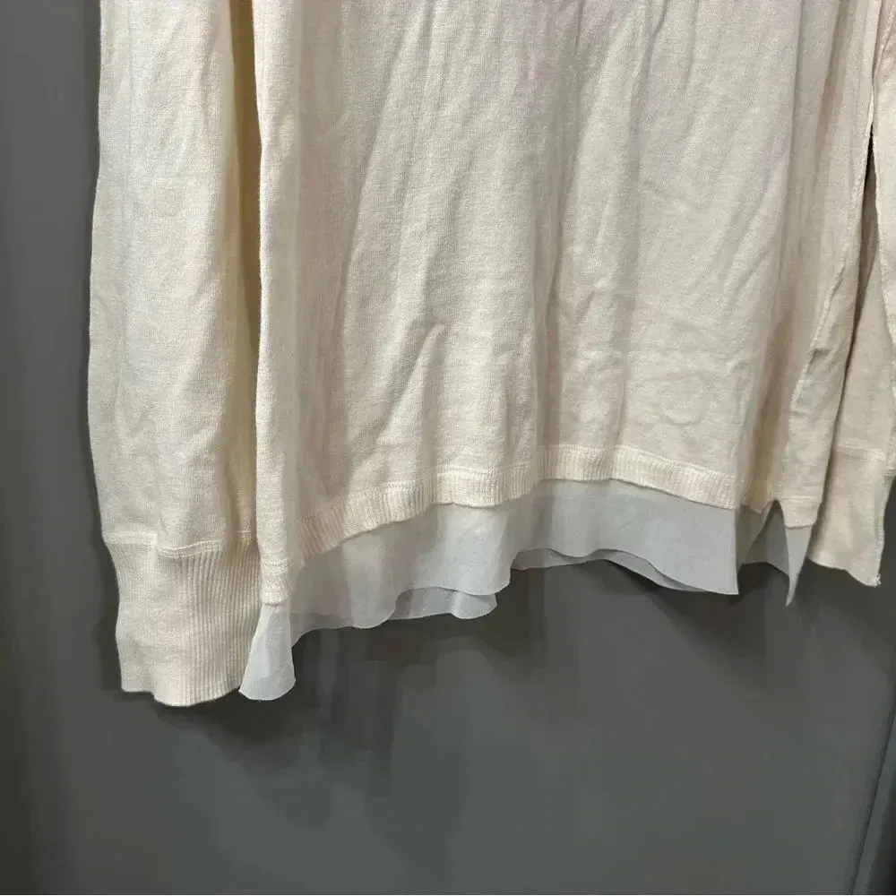 Simply Vera by Vera Wang Cream Sweater Mock Neck Sweater Size XL - Image 3