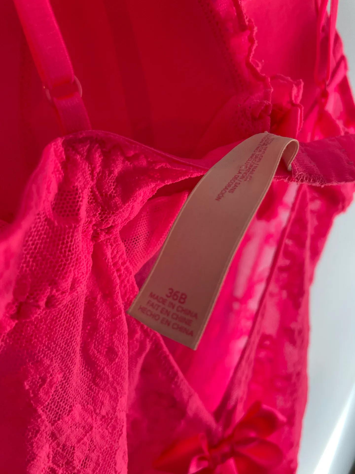 Lace Pink Babydoll Lingerie 36B - Image 7