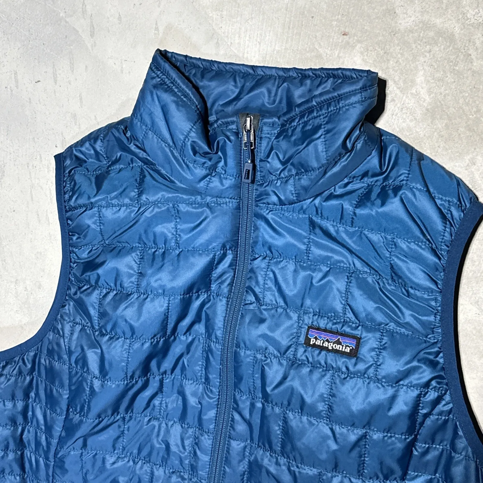 Patagonia Nano Puffer Primaloft Vest Jacket Blue Women's SZ XL Company Logo - Image 2