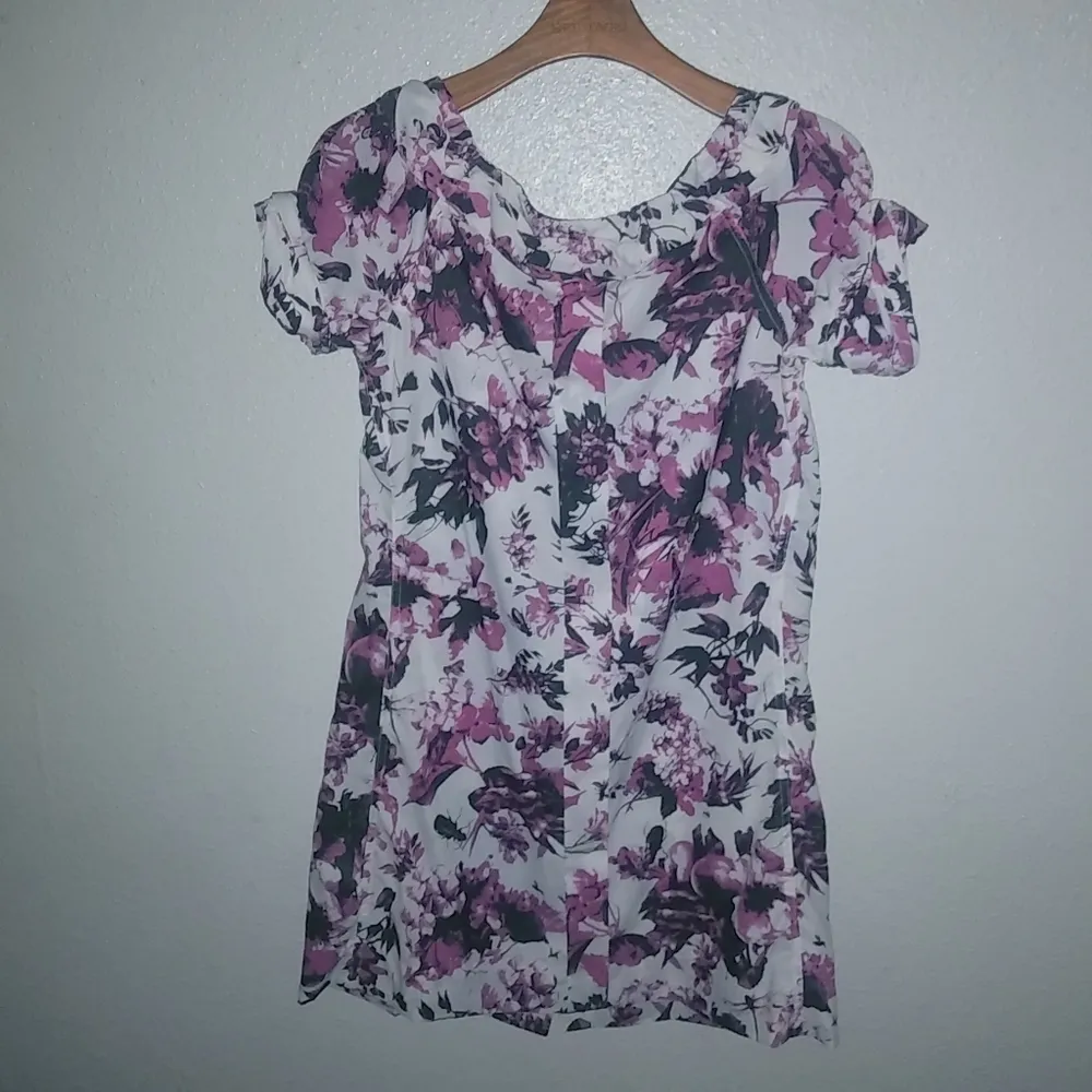 Jean Paul Gaultier L Short Sleeved Floral Purple Pink Mini Dress Size L - Image 6