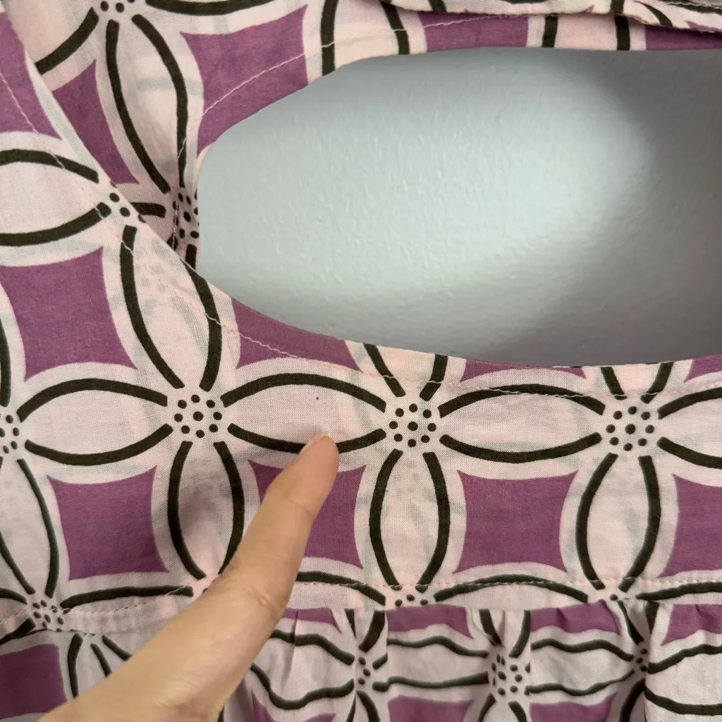 Y2K Medium Lilac Purple Floral Babydoll Mini Dress 60s 70s Inspired Cottage - Image 4