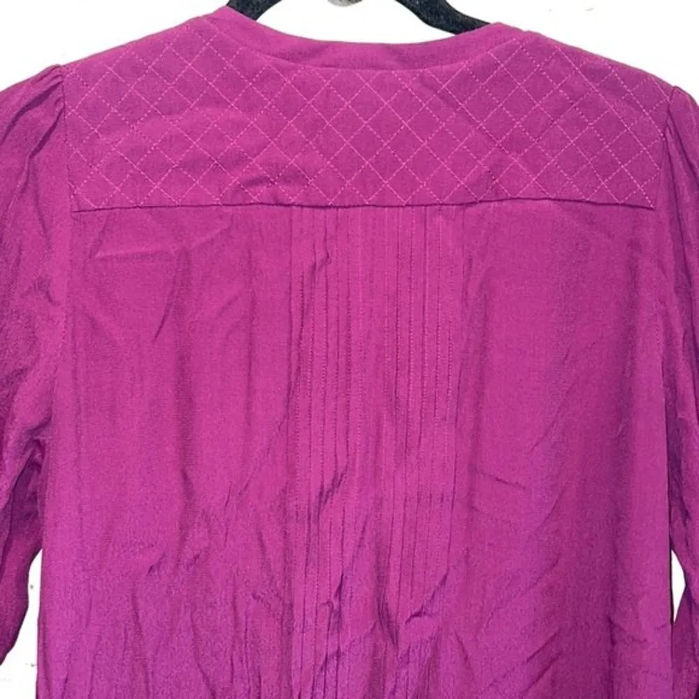 Maeve Anthropologie Galina drop waist plum purple dress Pleated v neck S mini - Image 15