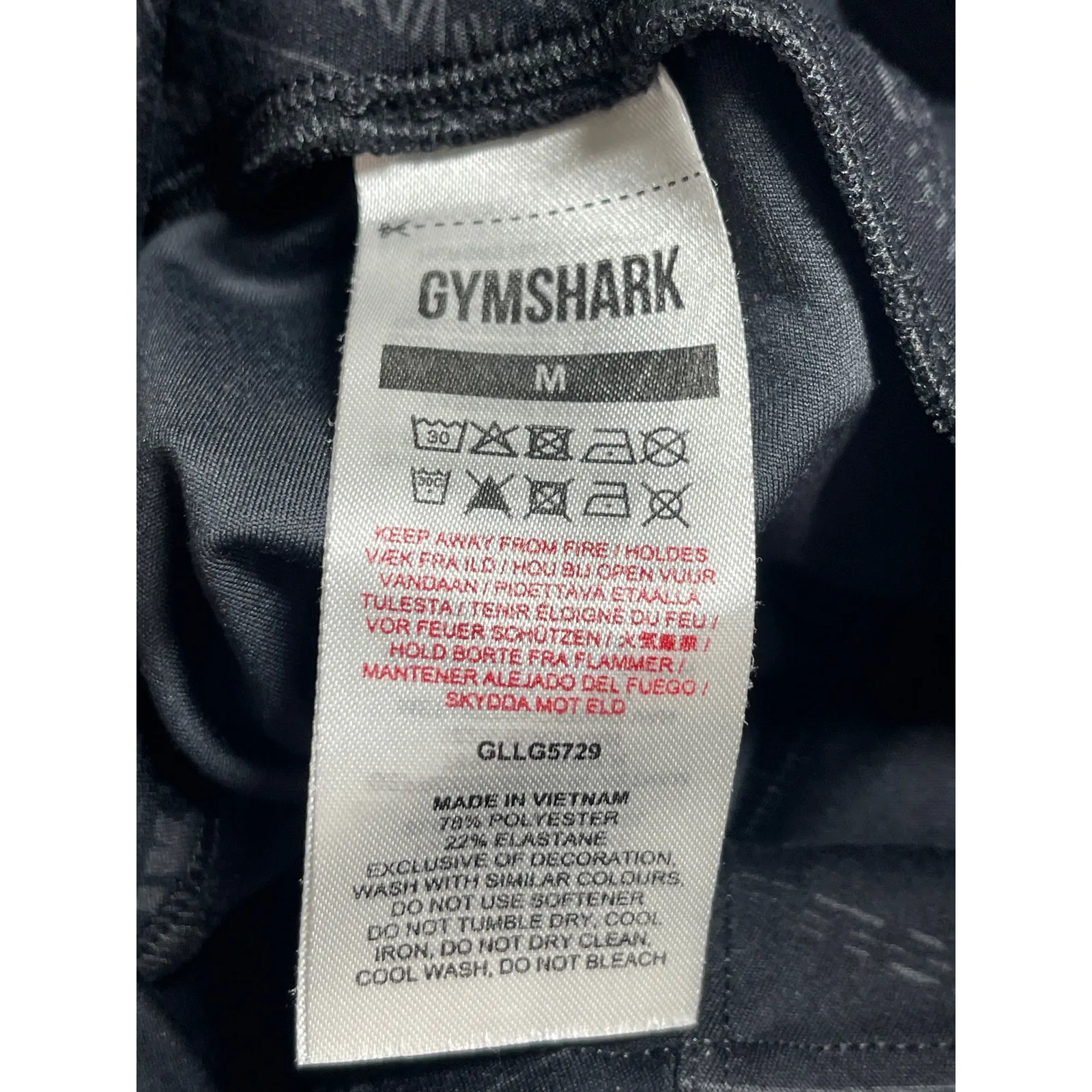 Gymshark Zone Graphic Women's Black High Rise Athletic Crop Leggings Pants Sz M - Image 7