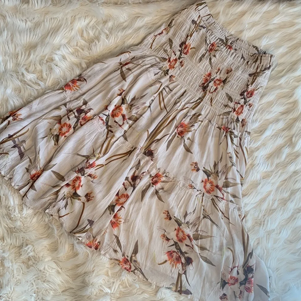 AllSaints Ellie Dorada Floral 2-In-1 Skirt Dress in Ecru White  Size 6 - Image 15