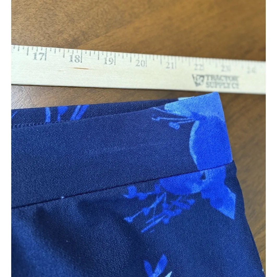 Isaac Mizrahi Womens 2X‎ Petite Blue Floral Wide Leg Ponte Pants Tropical Travel - Image 5