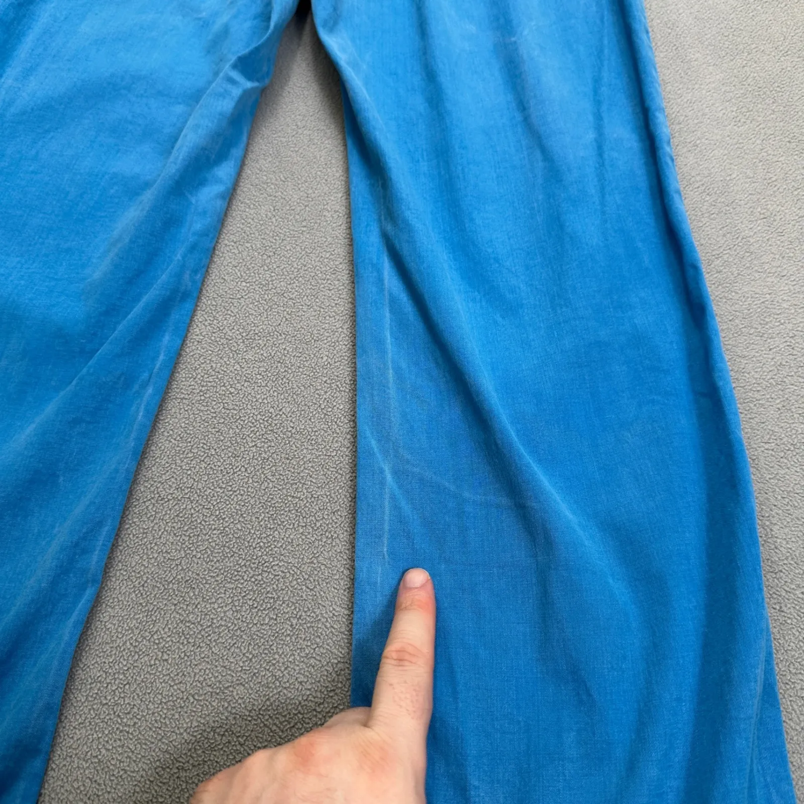 Cache Pants 2 Womens Blue Mid Rise Flare Leg Tencel Blend Vibrant Trousers Y2K - Image 7