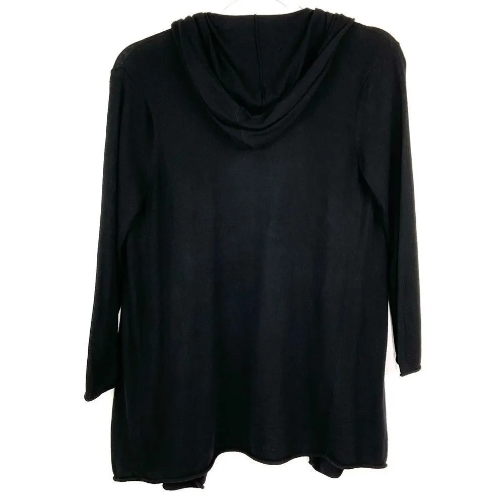 Gap Body Black Hooded Open Front Long Sleeve Cardigan Sweater XS - Image 5