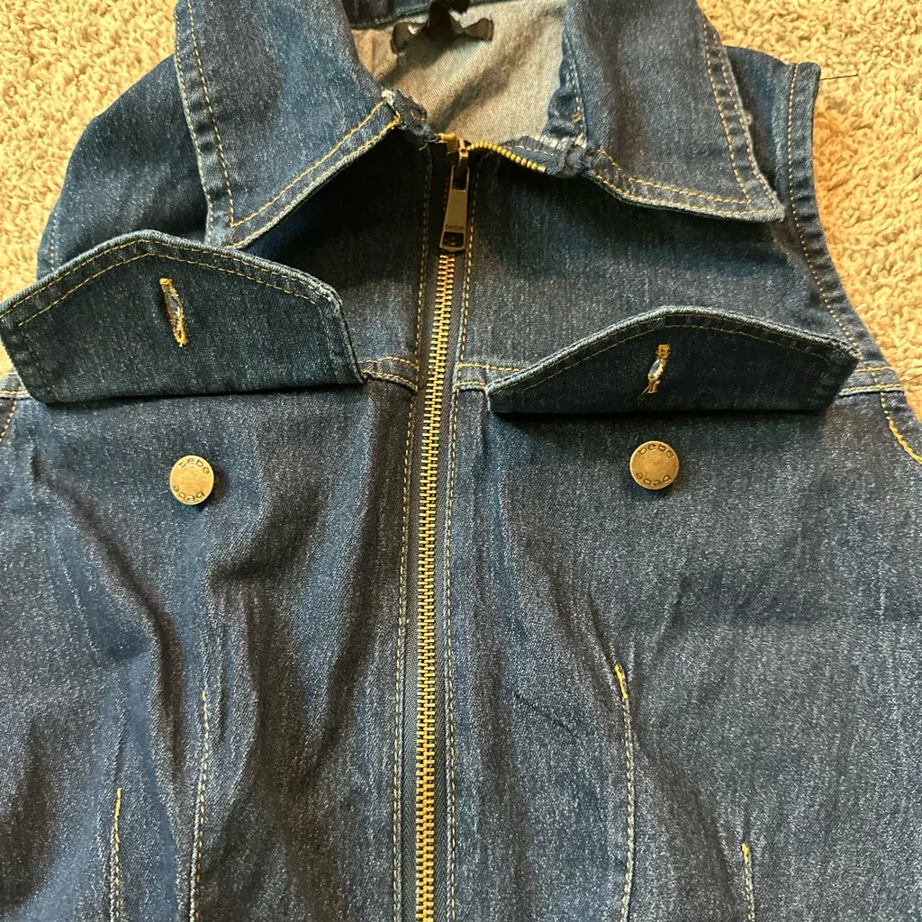 Bebe Indigo Denim Utility Jumpsuit - Image 15