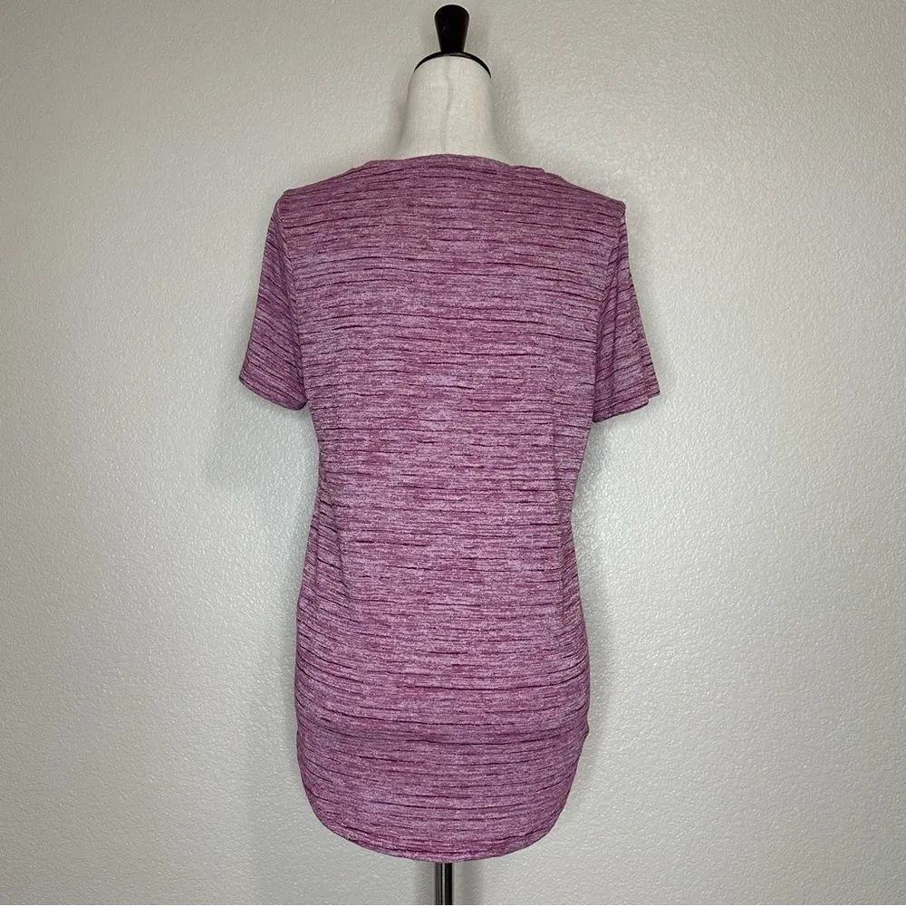 Athleta Breezy Scoop V-neck Short Sleeves Pull Over Tee, Sz Medium - Image 7