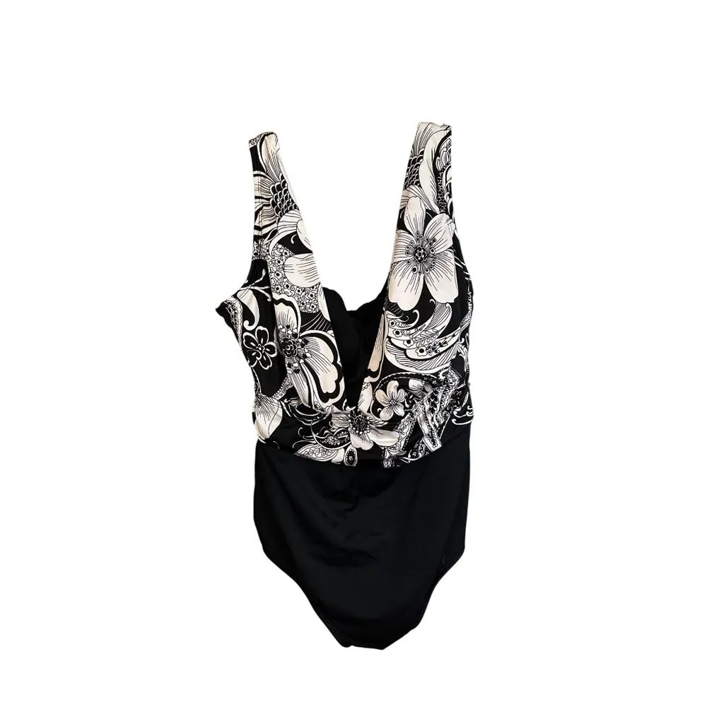 Longitude Floral One-Piece Swimsuit 20W With Padded Cups Full Coverage Swim - Image 11