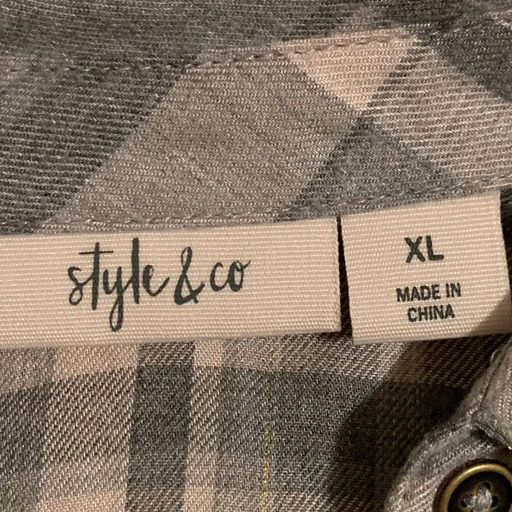 Style & Co. Plaid Peplum Flannel Top - Image 7