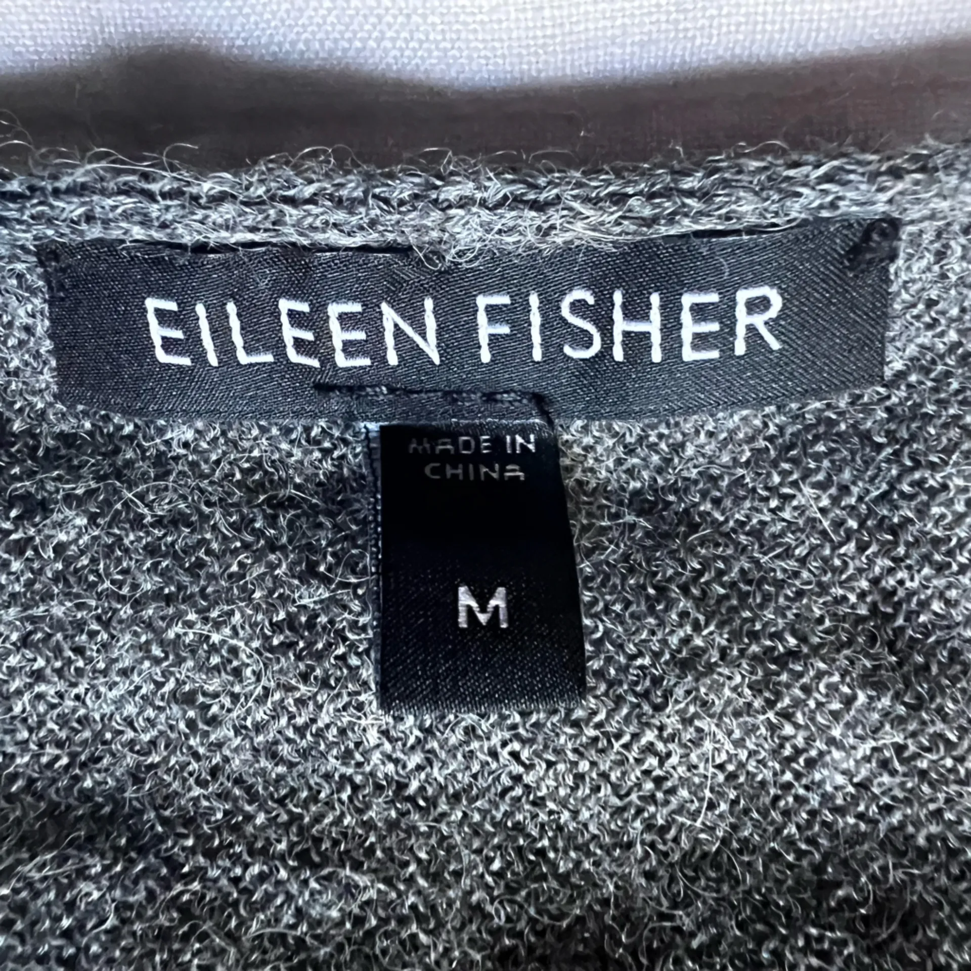 Eileen Fisher 100% Baby Alpaca Gray Knit Cowl Neck Sweater Tunic / Mini Dress -M - Image 3