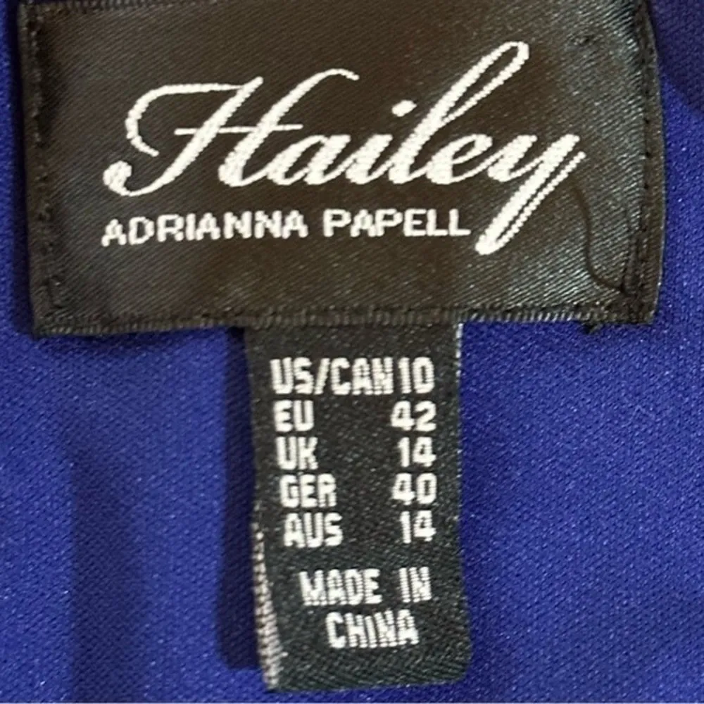 Adrianna Papell Blue Evening One Shoulder Long Dress Sz 10 - Image 2