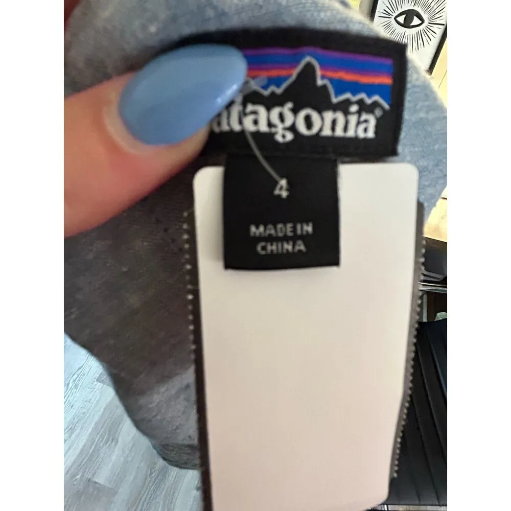 Patagonia Women Hemp Boho Sheath Midi Dress Floral Embroidered Lagenlook Size 4 - Image 6