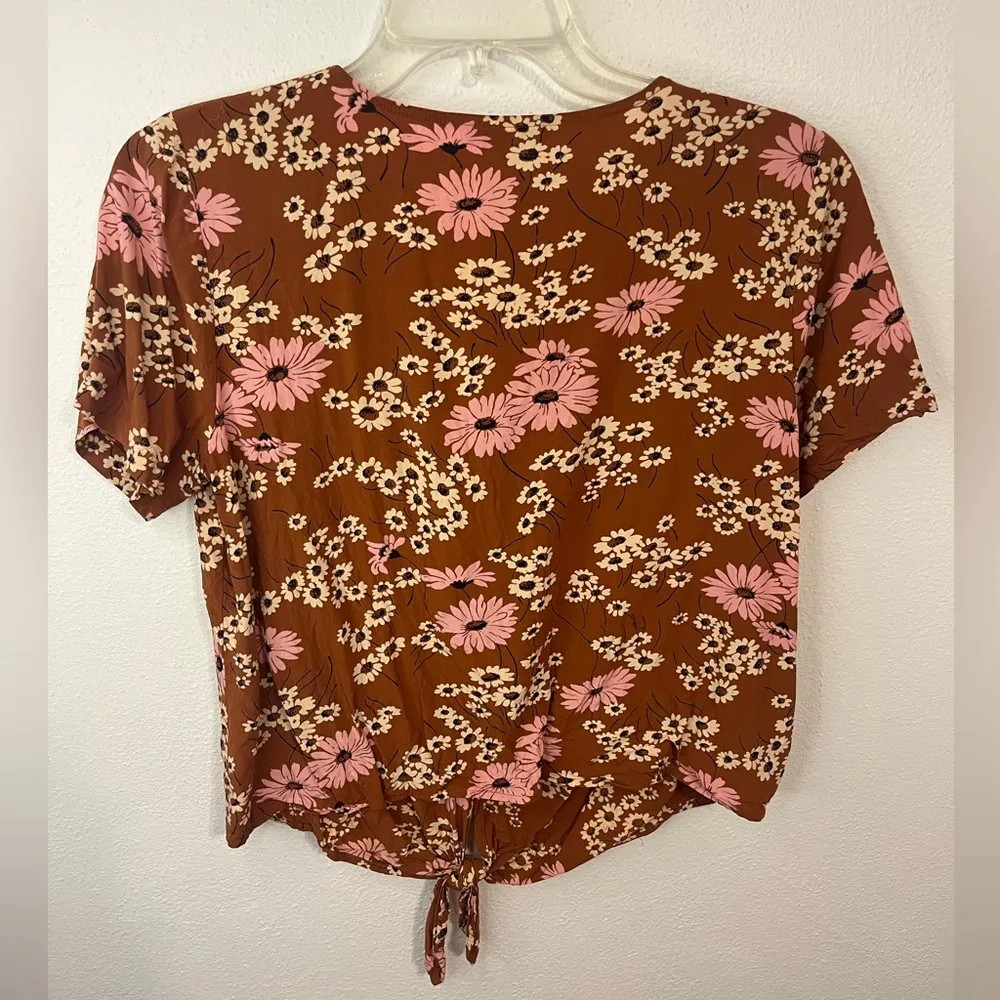 MADEWELL Novel Tie-Front Top in Hillside Daisies Size Small - Image 4