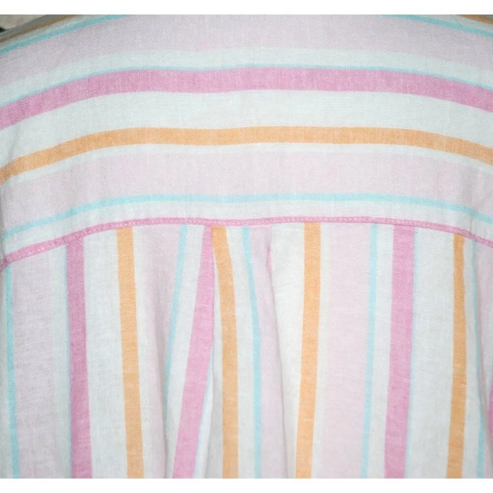 NWT Time And Tru Ladies Pink Striped Sheath Dress Size XXL Linen Blend Pockets S - Image 10
