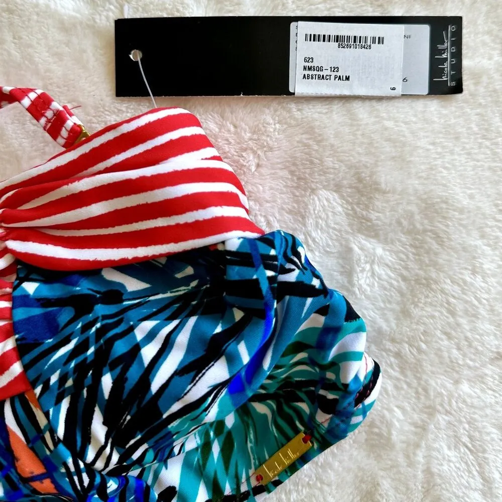 NWT Nicole Miller Tropical Printed Bikini Top - Size 6 (Small/Medium) - Image 2