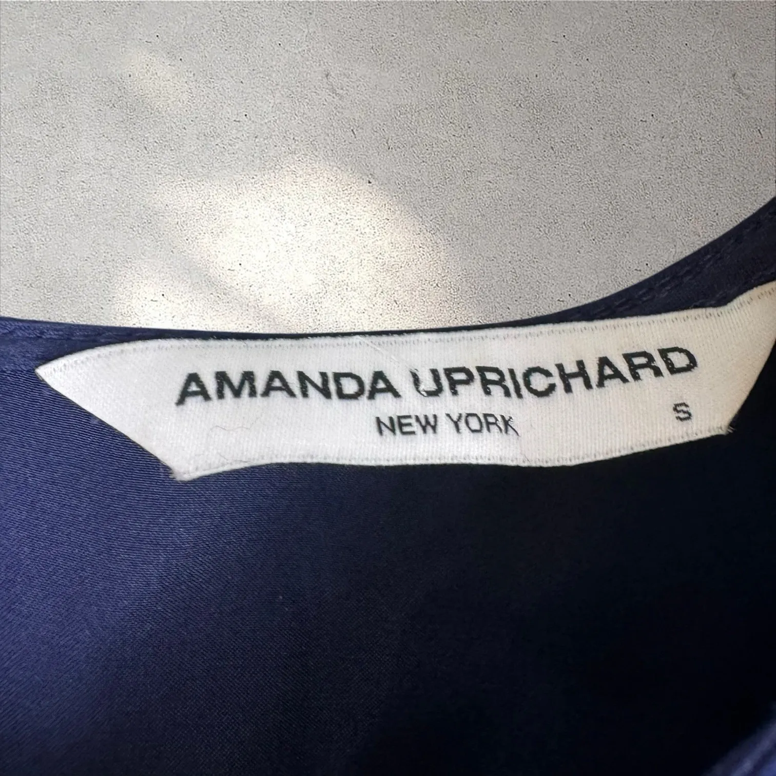 Amanda Uprichard Copeland Tie Front‎ Mini Dress Navy Blue 100% Silk Size S - Image 4