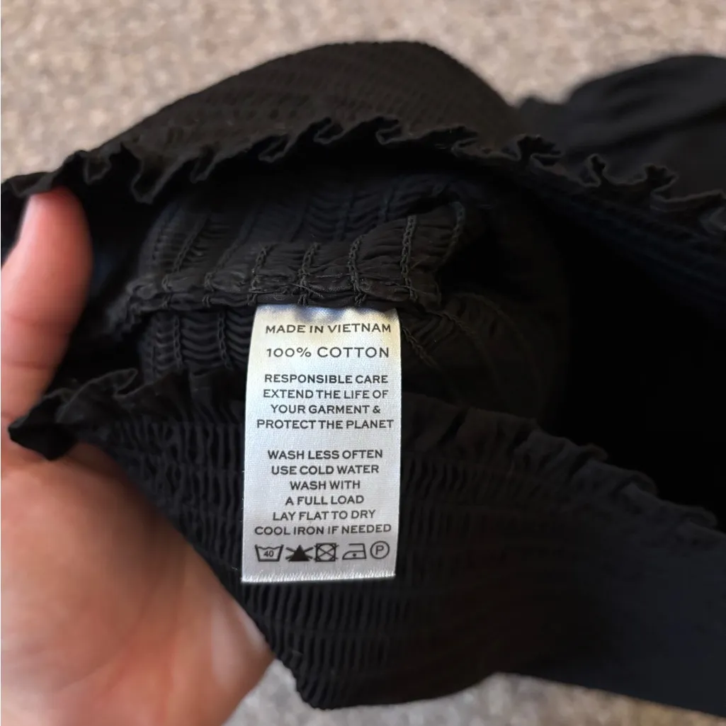 Hill House Black Puff Sleeve Crop Top - Image 6