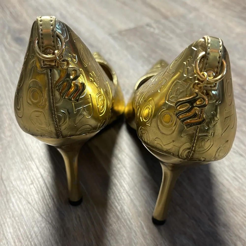 Rocawear Gold Embossed Women's Heels Size 8 - Image 7