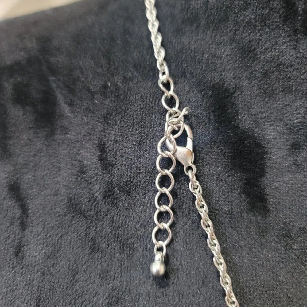 Womens Silver Crystal Diamante Tusk Horn Tooth Pendant Necklace - Image 7