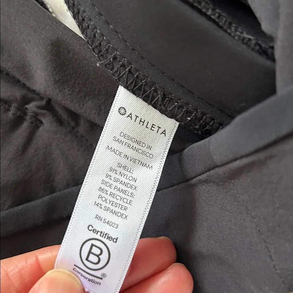 Athleta luxe Gramercy track black w/stripe wide leg, athletic trouser pants 12 - Image 6