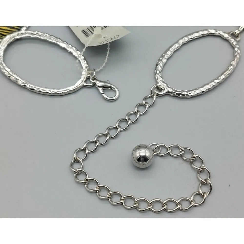 Cache Link Chain Belt Animal Print Silver Tone Statement Piece S M NWT - Image 2