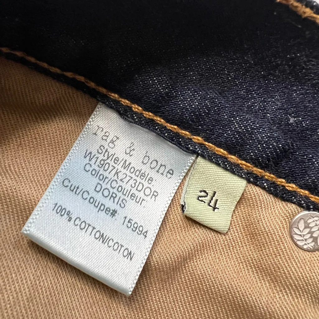 Rag And Bone Jean Cut Off Shorts Distressed Dark Wash In Doris. Never Worn Sz 24 - Image 10