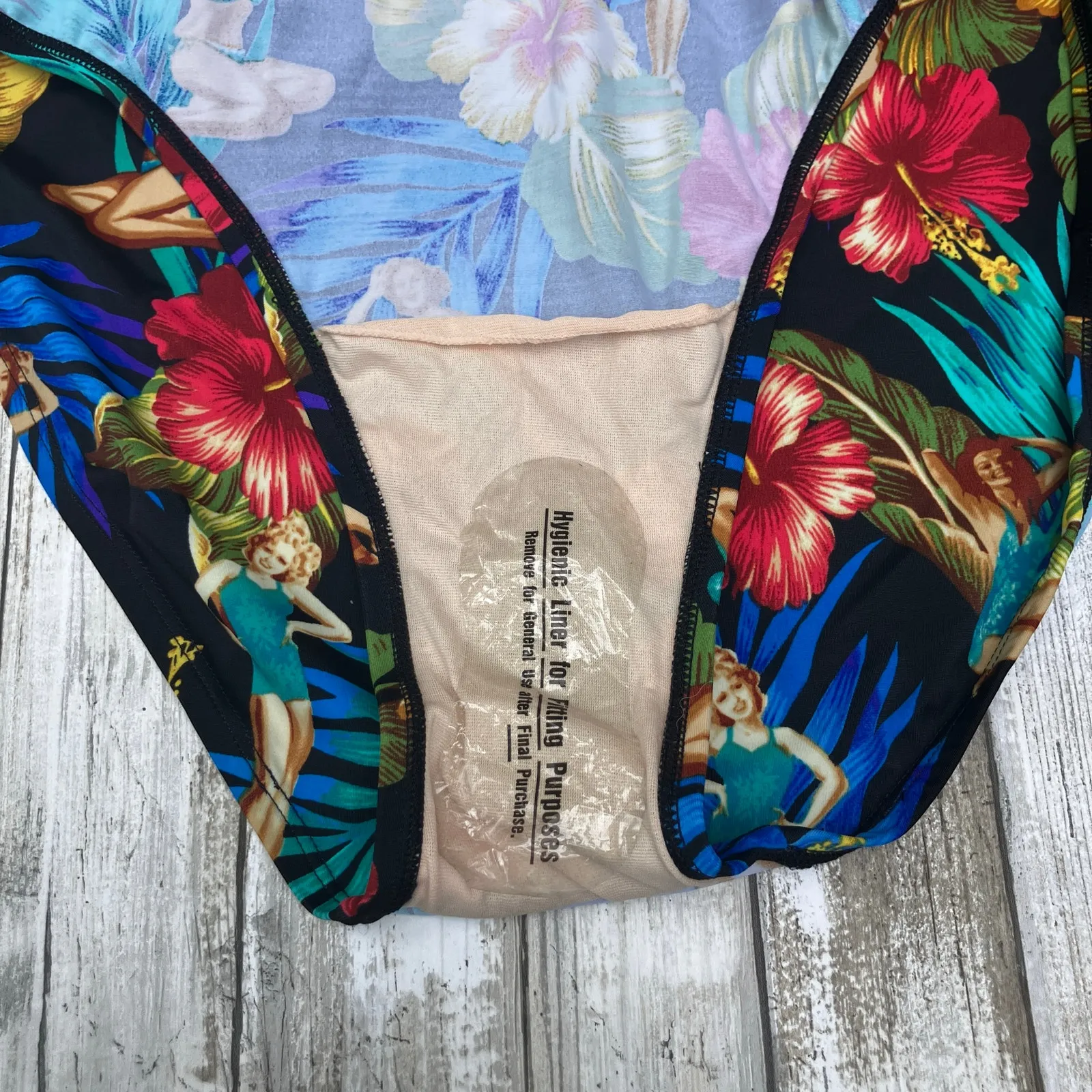 VTG Swimsuit Kathy Ireland One Piece Med Deadstock Floral Tropical Beach Resort - Image 11