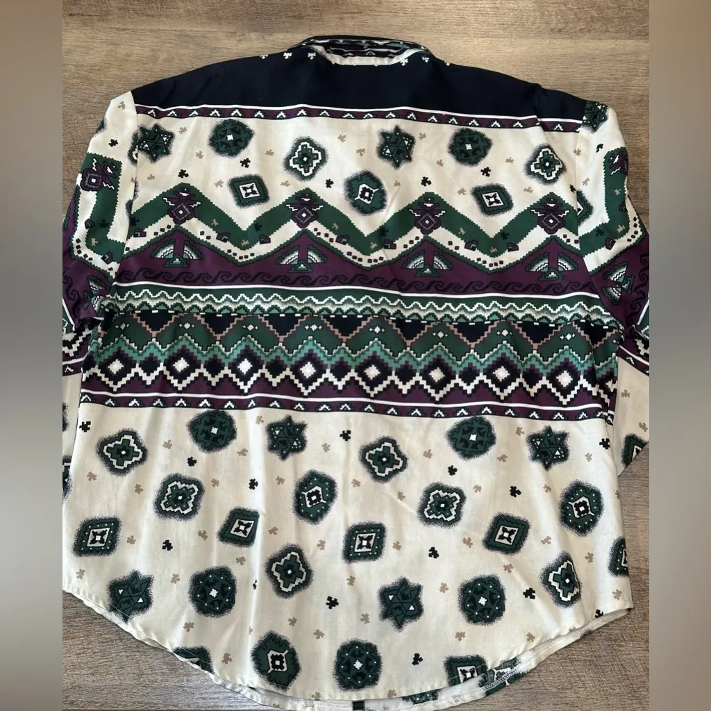 Rough Rider by Circle T Vintage Western Button Up Long Sleeve Shirt Womens Large - Image 2