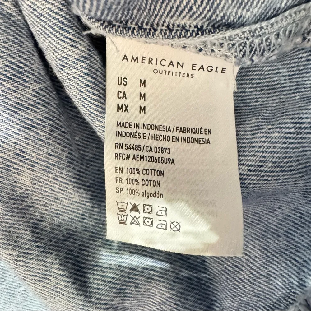 AEO American Eagle Outfitters Acid Wash Denim Ruffle Mini Skirt Girly Y2K Medium - Image 4