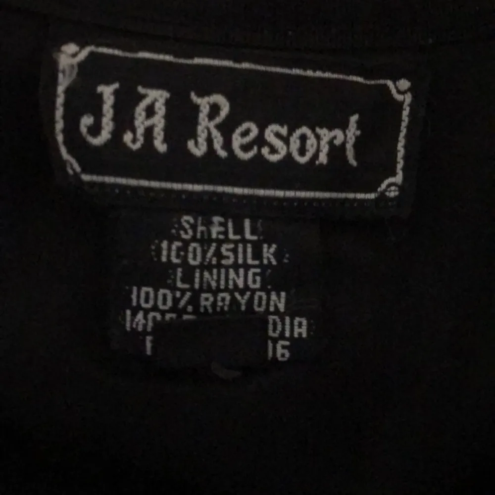 JA Resort Silk Red Black Gold Embroidered Open Front Lined Jacket Womens 1X - Image 10