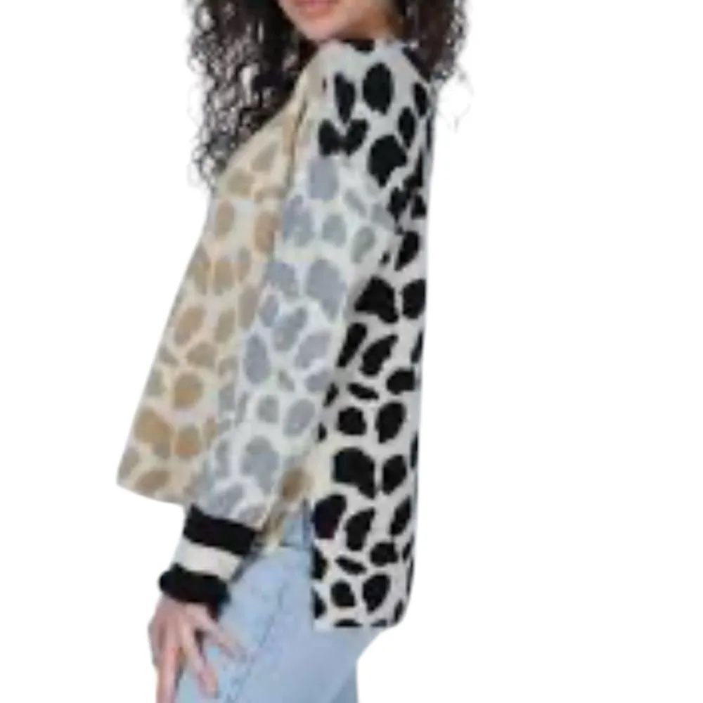 Central Park West RTR Leopard Multi Print Brown/Blue Sweater(Size XS) - Image 2