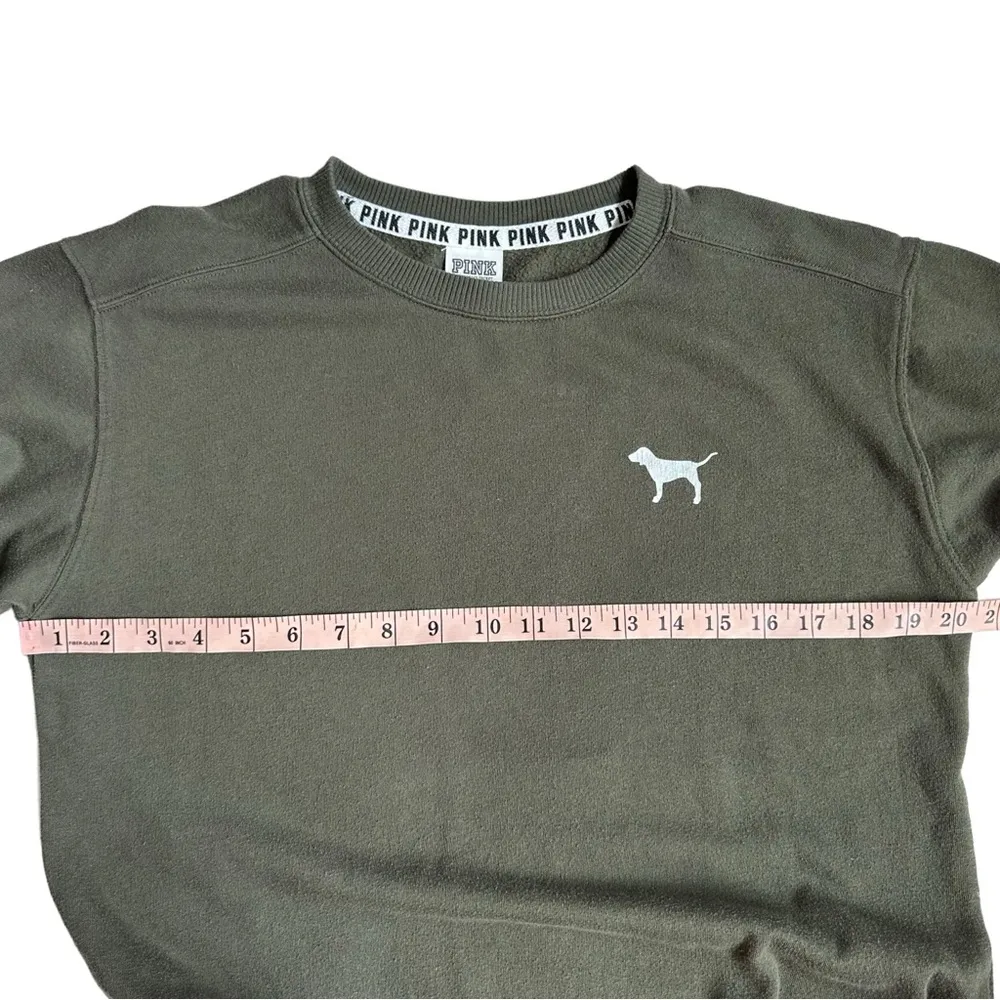 VS PINK Hunter Green Long Sleeve Sweatshirt Size XS - Image 4