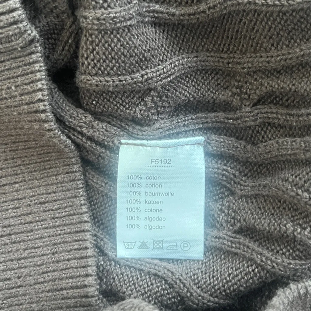 Lacoste V-neck Cable Knit Sweater in Brown Women's 38 - Image 9