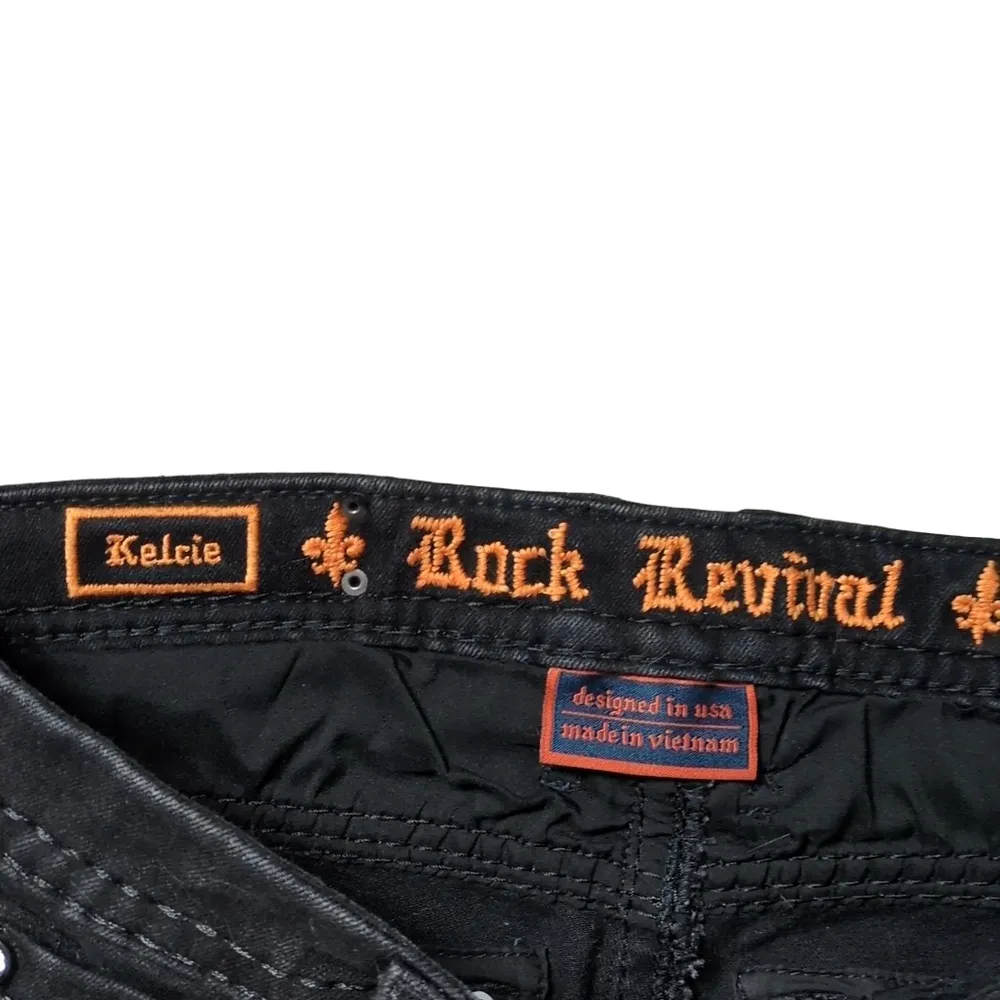 Rock Revival Kelcie Ultra High Rise Curvy Skinny Black Jeans Size 30 - Image 5