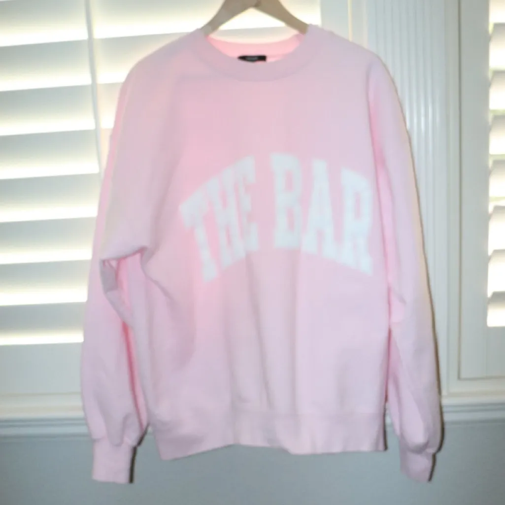 The Bar Varsity Sweatshirt Blush Pink Size Large - Image 2