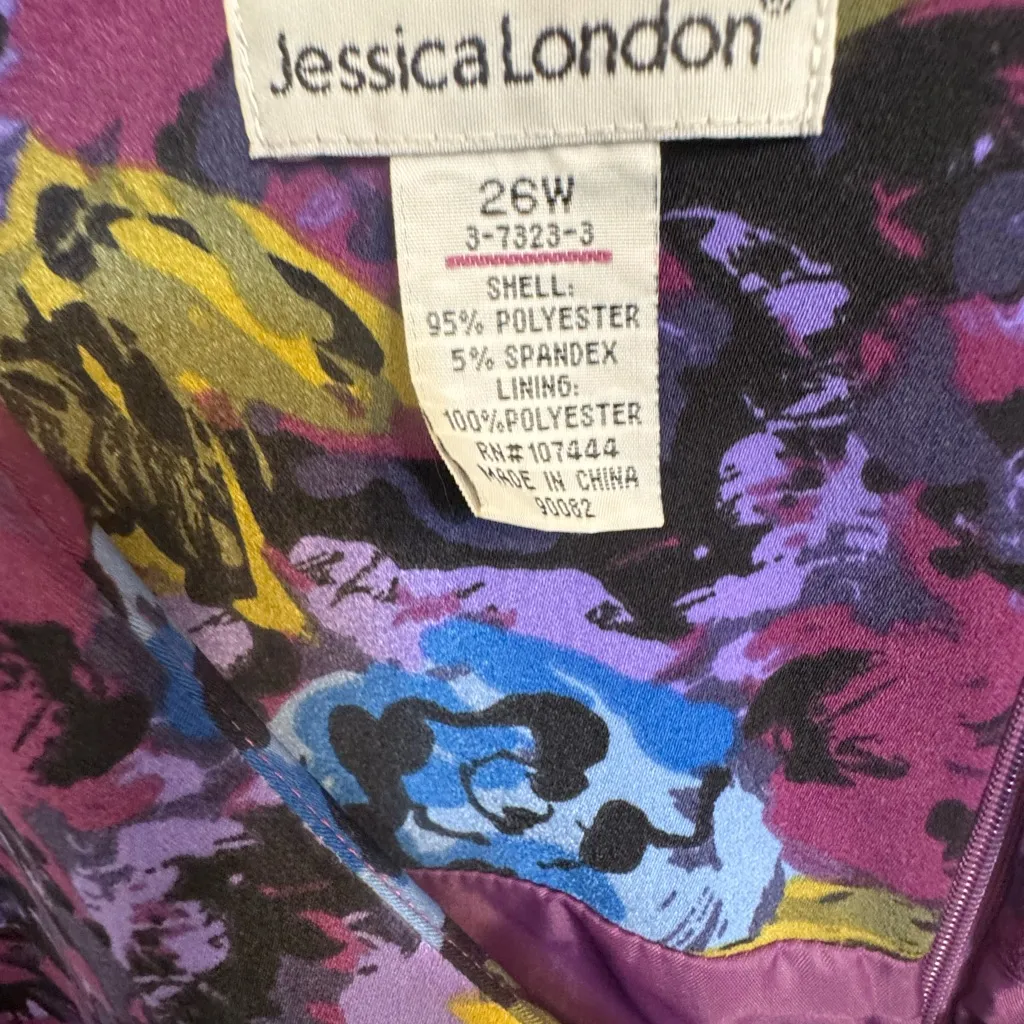 Jessica London Vibrant  midi Floral Dress - Purple, Blue, Yellow - Image 2