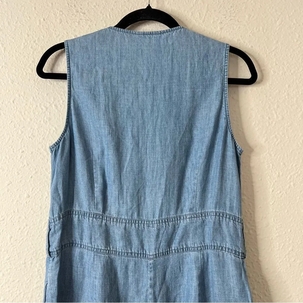 RAILS Scarlett Chambray Romper Linen Lyocell Size M (MISSING BELT) - Image 8