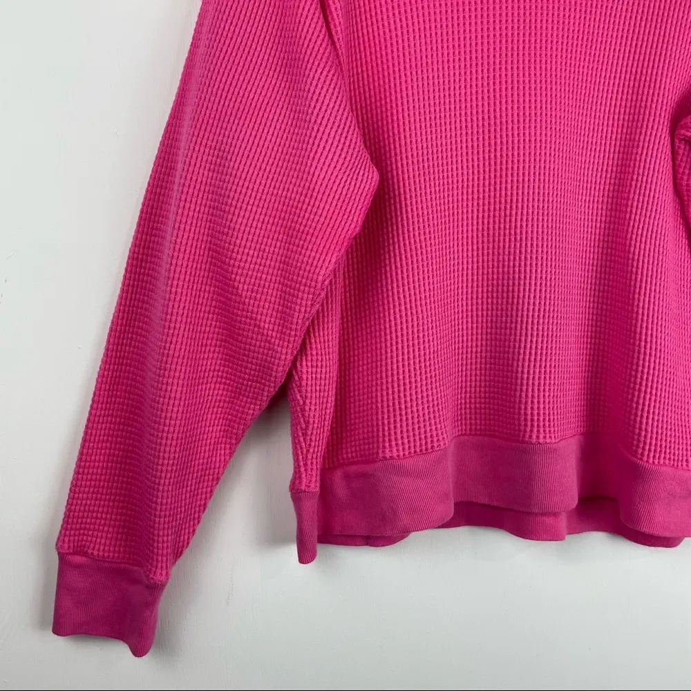 J. Crew Womens Waffle Knit Set Pink Pullover Jogger Pants Sz Small - Image 11